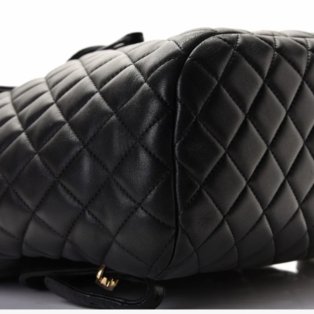 Chanel Black Calfskin Quilted Large Backpack Urban Spirit with GHW